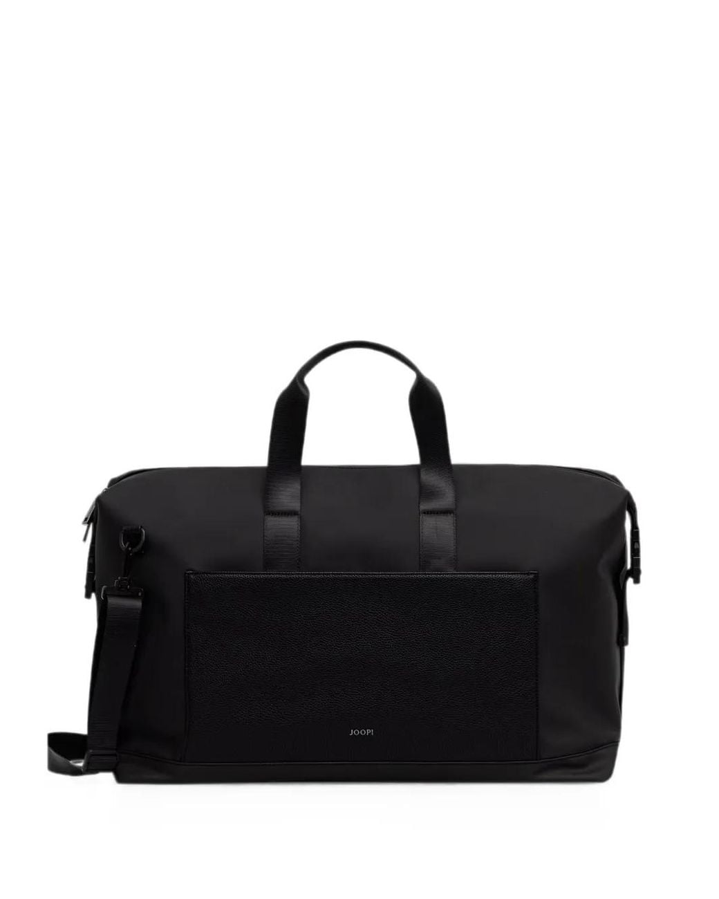 Joop! Black Lanciano Logo-Plaque Pebbled-Panel Holdall Bag for men
