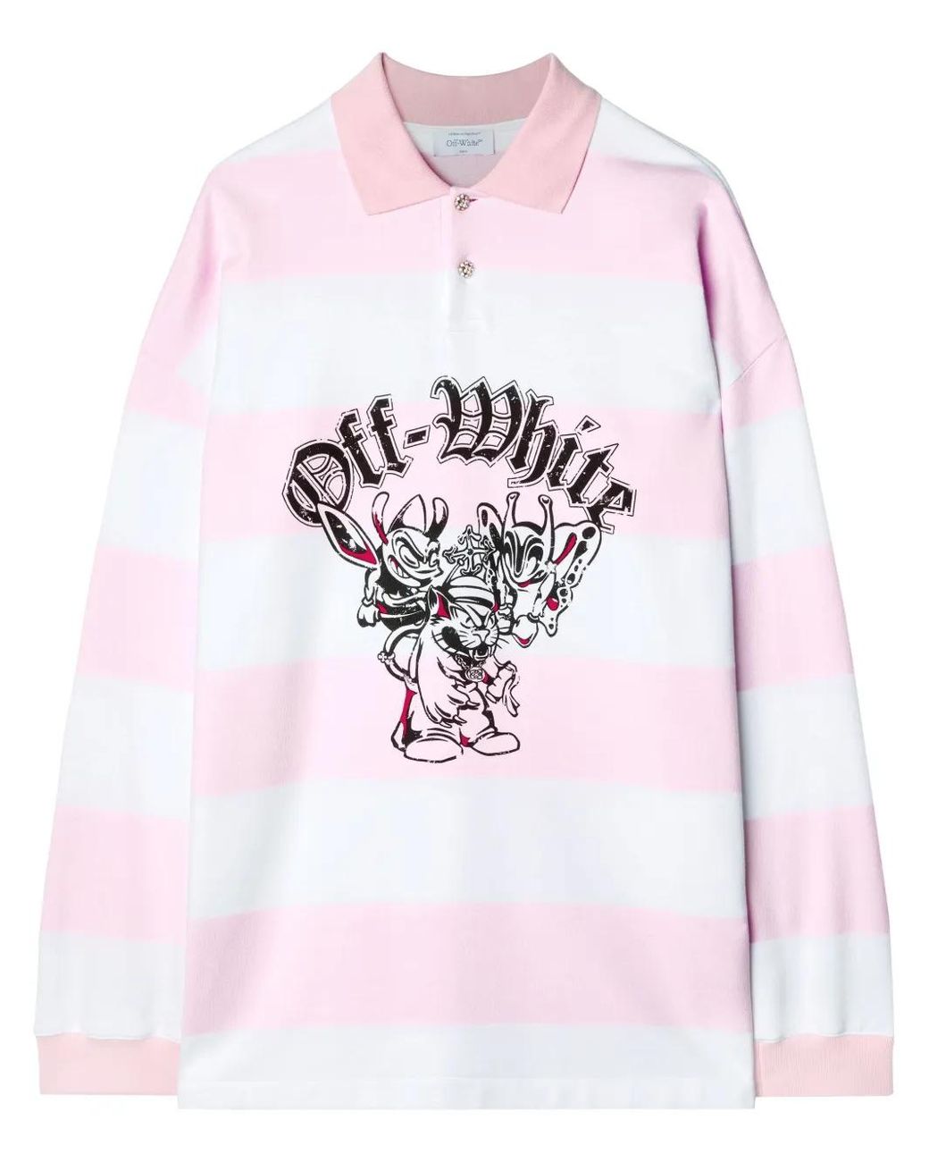 Off-White c/o Virgil Abloh Pink Long-Sleeve Polo Shirt for men