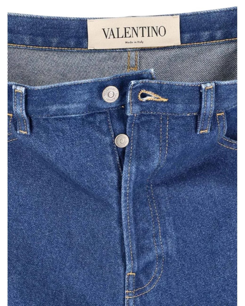 Valentino Garavani Blue Jean Vgold À Coupe Droite for men