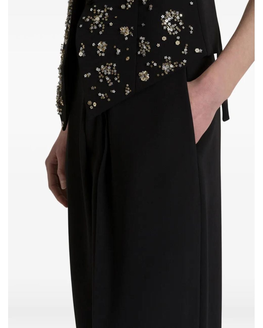 Alberta Ferretti Black Pleated Trousers