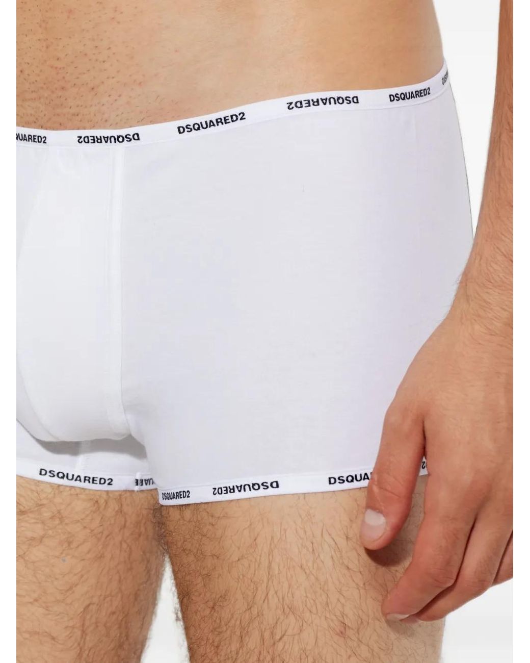 DSquared² White Cotton Boxers With Logo for men