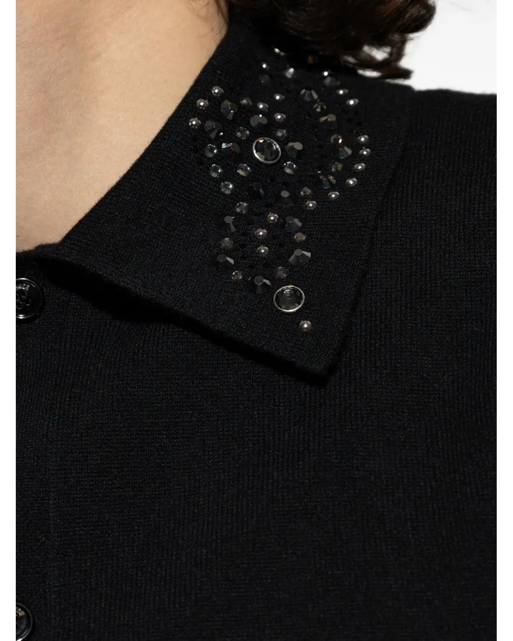 Versace Black Embellished Cashmere-Blend Knit Vest for men