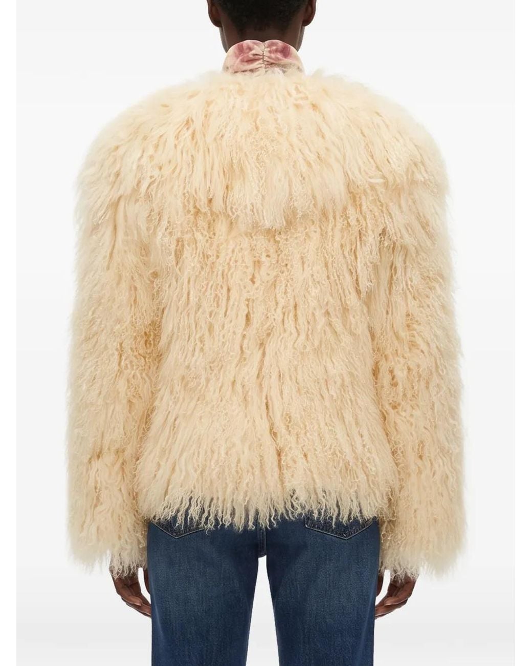 GIUSEPPE DI MORABITO Natural Faux-Fur Jacket