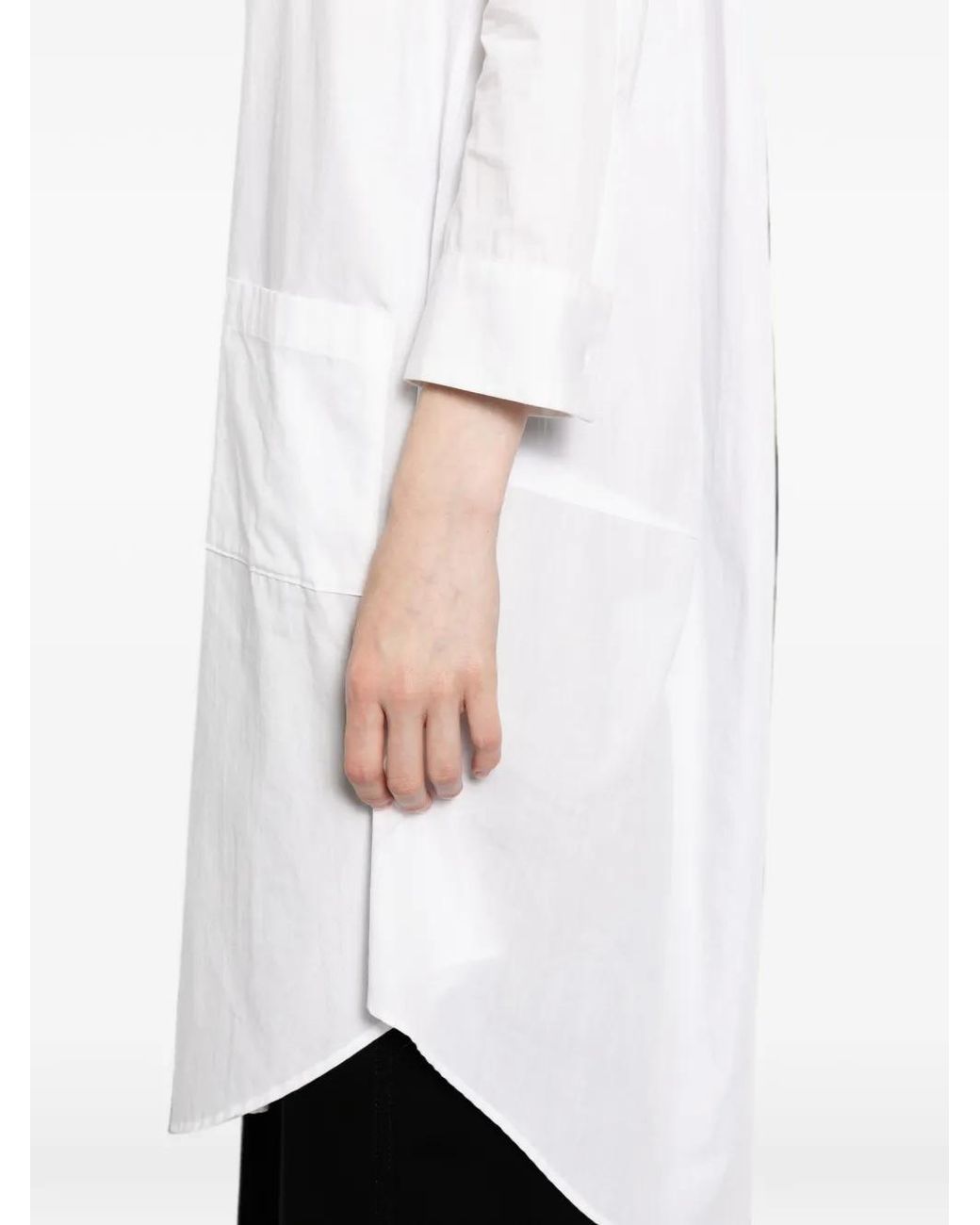 Yohji Yamamoto White Cotton Broadcloth Balloon Shirt