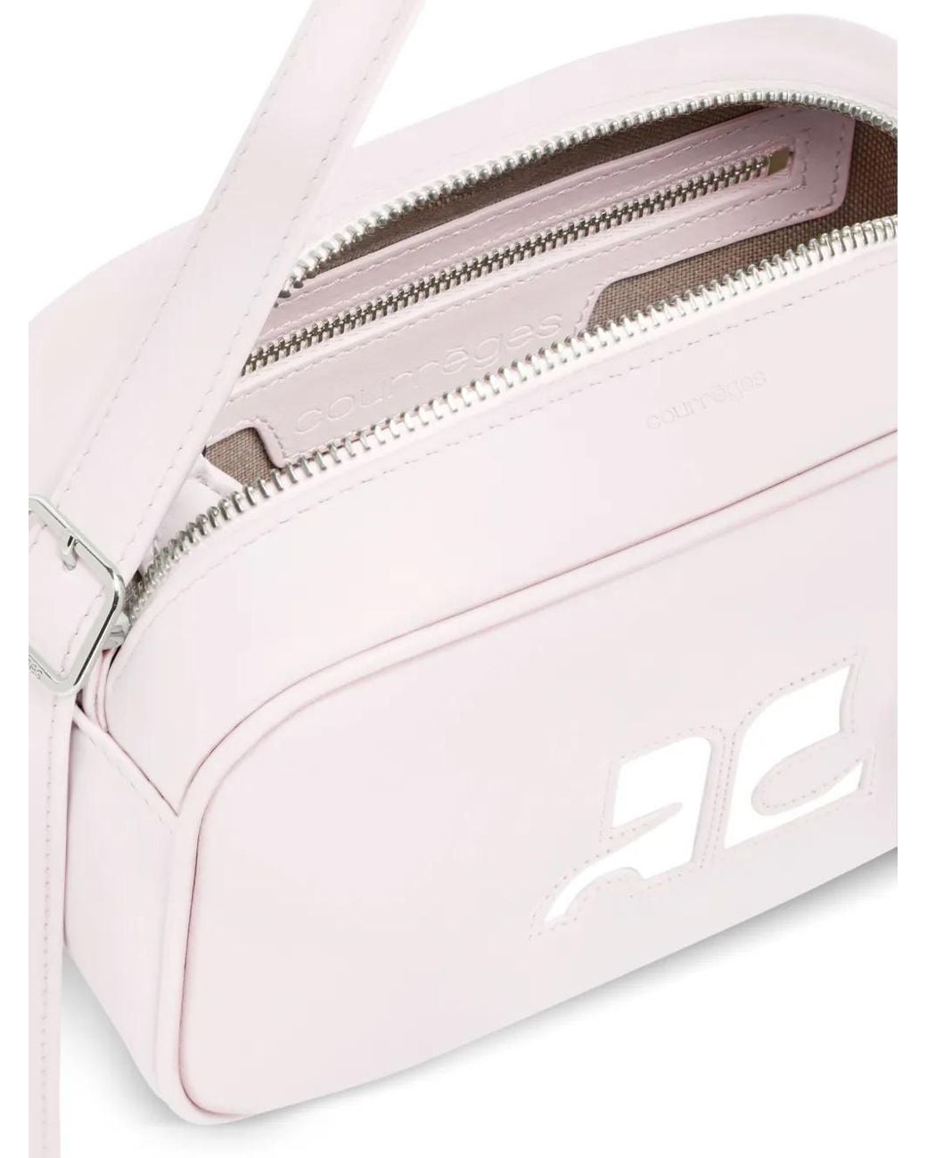 Courreges White Reedition Leather Camera Bag