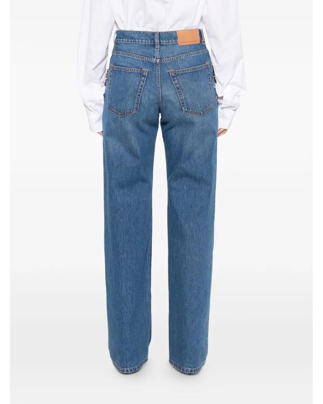 Stella McCartney Blue Crystal-Embellished Jeans