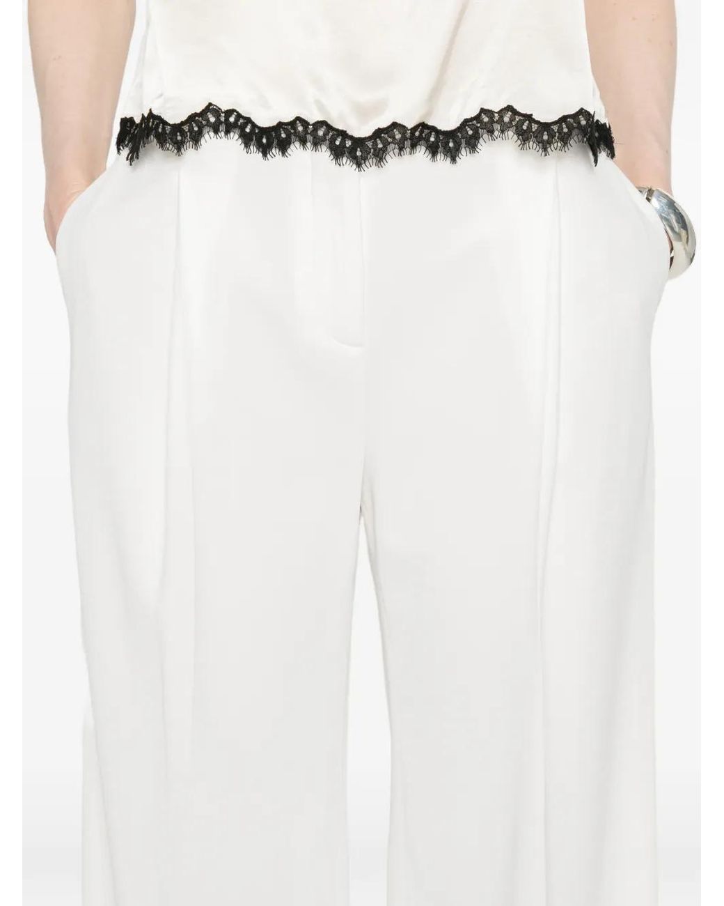 Ermanno Scervino White Wide-Leg Trousers