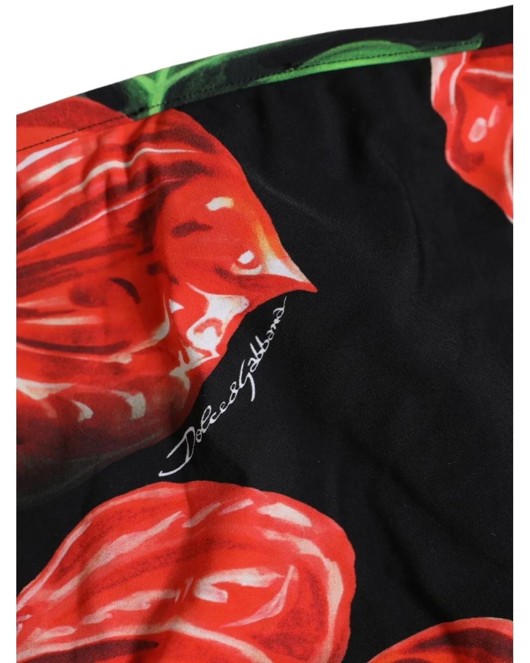 Dolce & Gabbana Black Floral-Print Side-Tie Bikini Bottoms