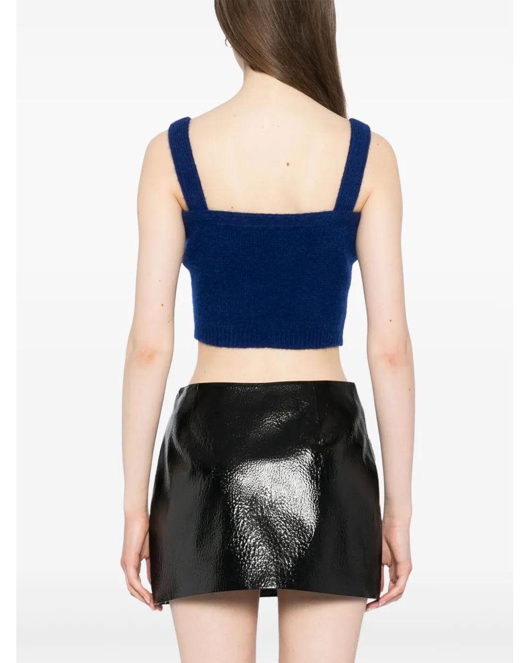 Alessandra Rich Blue Knitted Tank Top