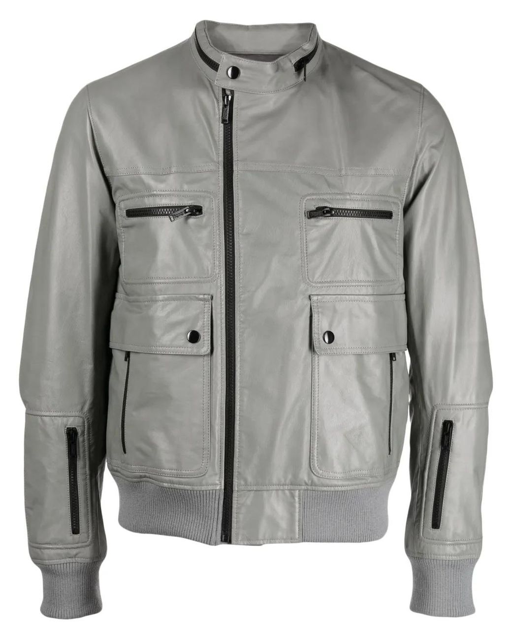 Undercover Gray Zip-Up Biker Jacket for men