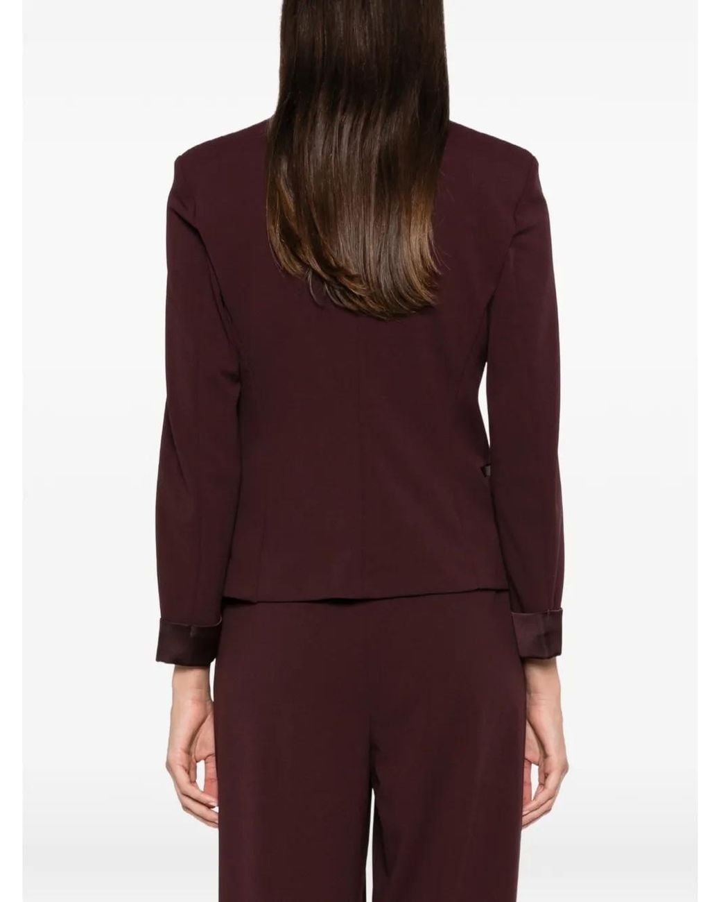 Imperial Purple Shawl-Lapel Button-Up Blazer