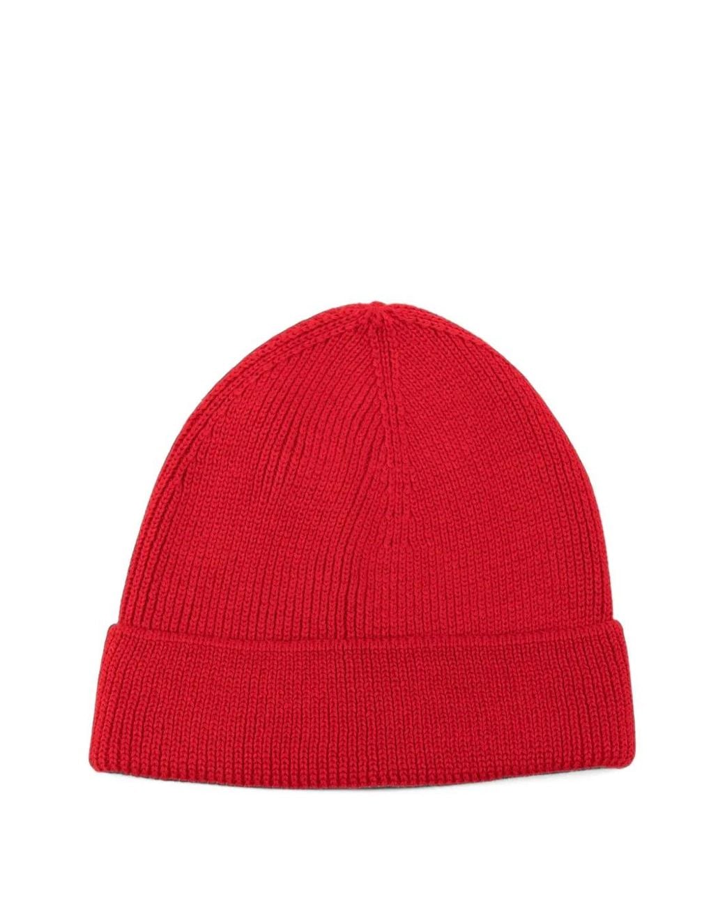 Universal Works Red Watch Ribbed-Knit Beanie Hat for men