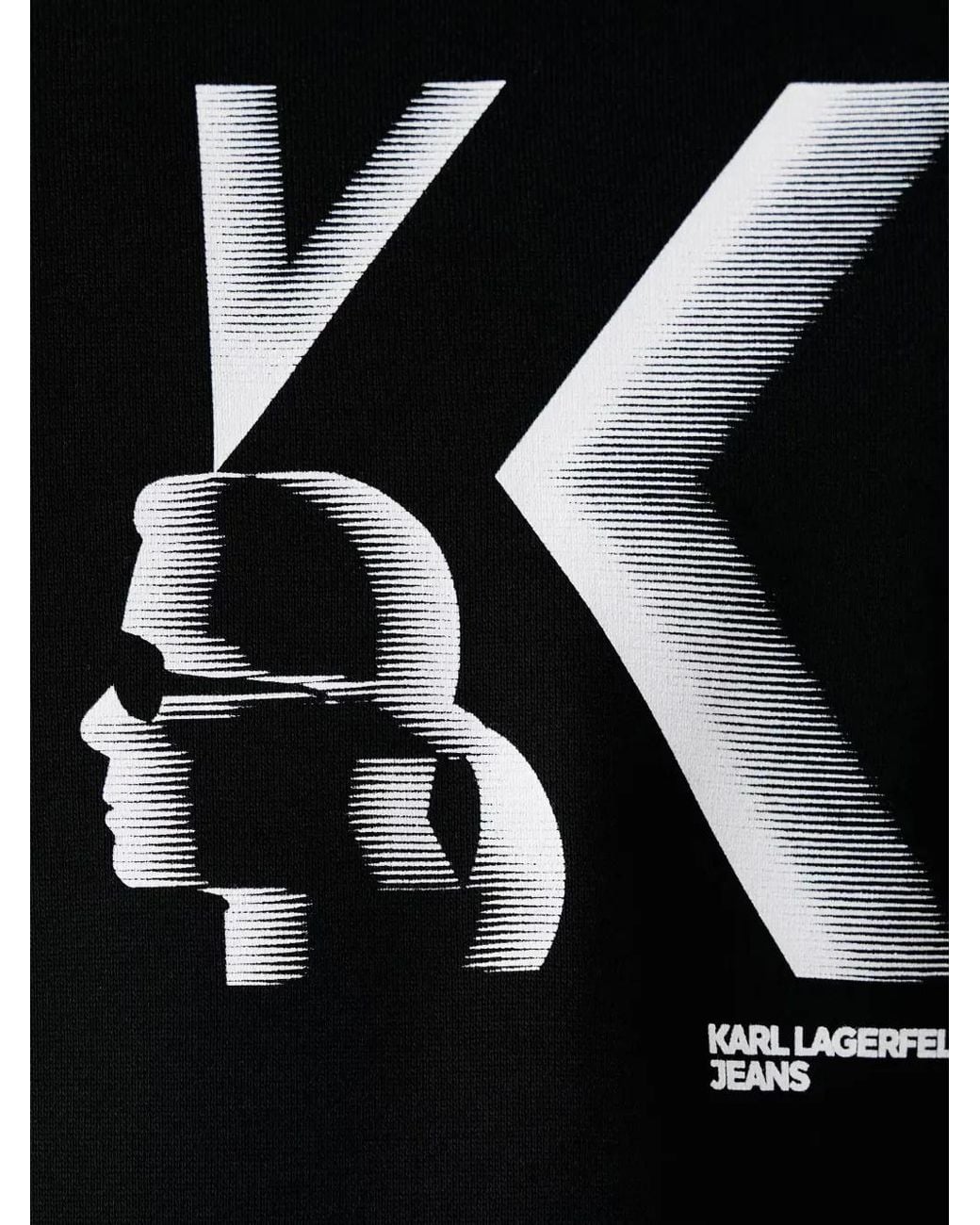Karl Lagerfeld Black Logo-Print Sweatshirt for men