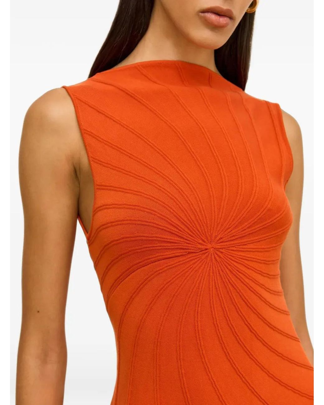 Cult Gaia Orange Philippa Knit Dress