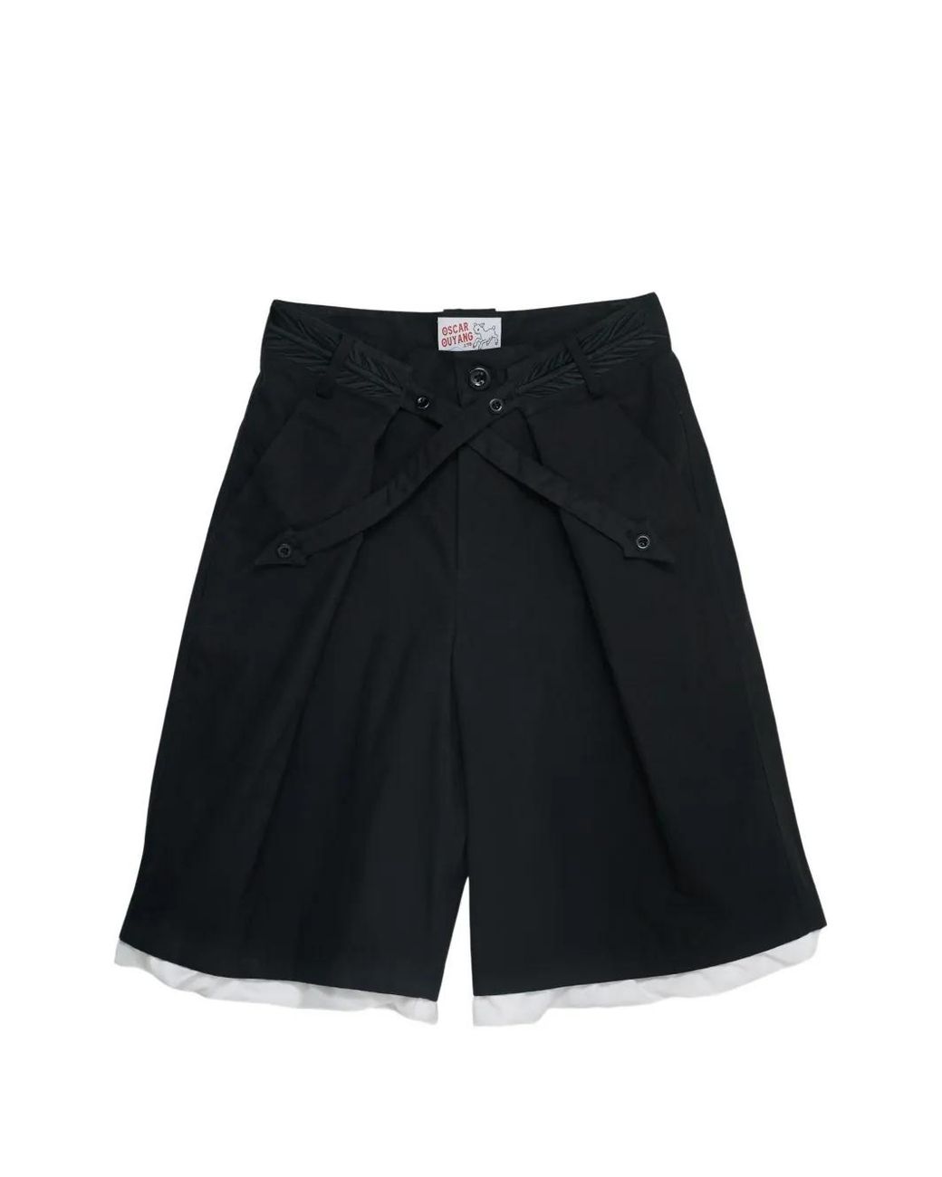 Oscar Ouyang Black Cross Arrow Shorts for men