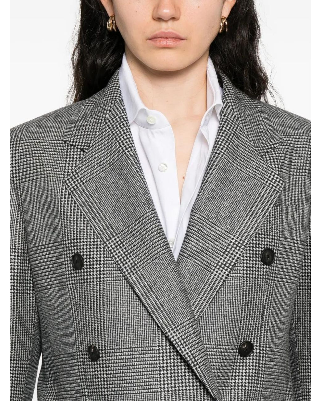 Tagliatore Gray Double-Breasted Checked Jacket