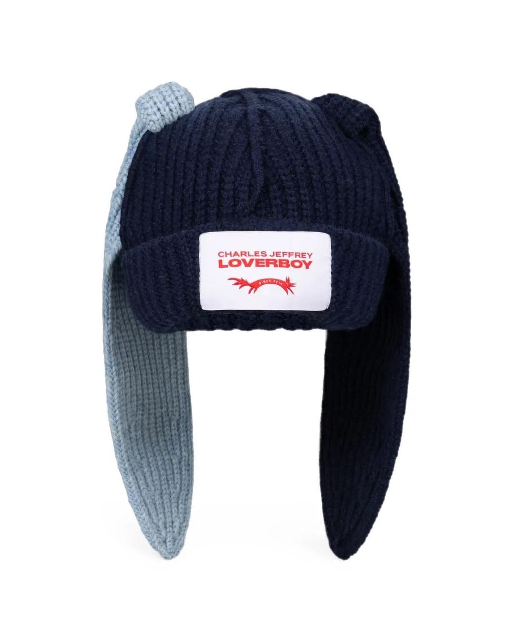 Charles Jeffrey Blue Chunky Rabbit Beanie