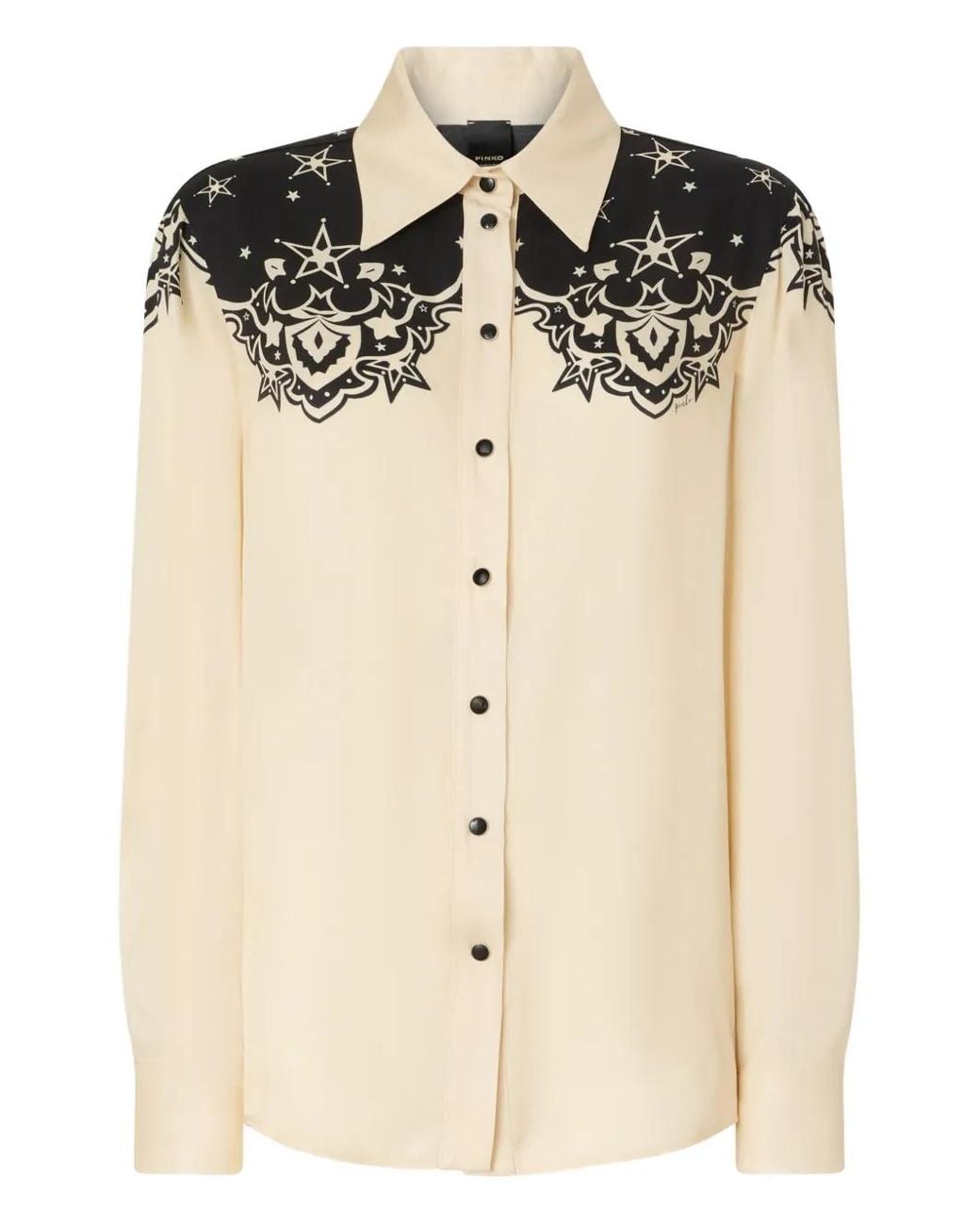 Pinko Natural Shirt With Placed Star Print