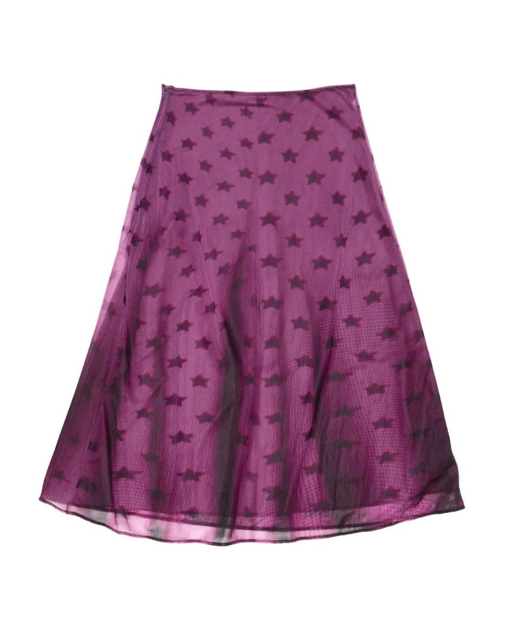 Acne Purple Star-Print Jersey Skirt