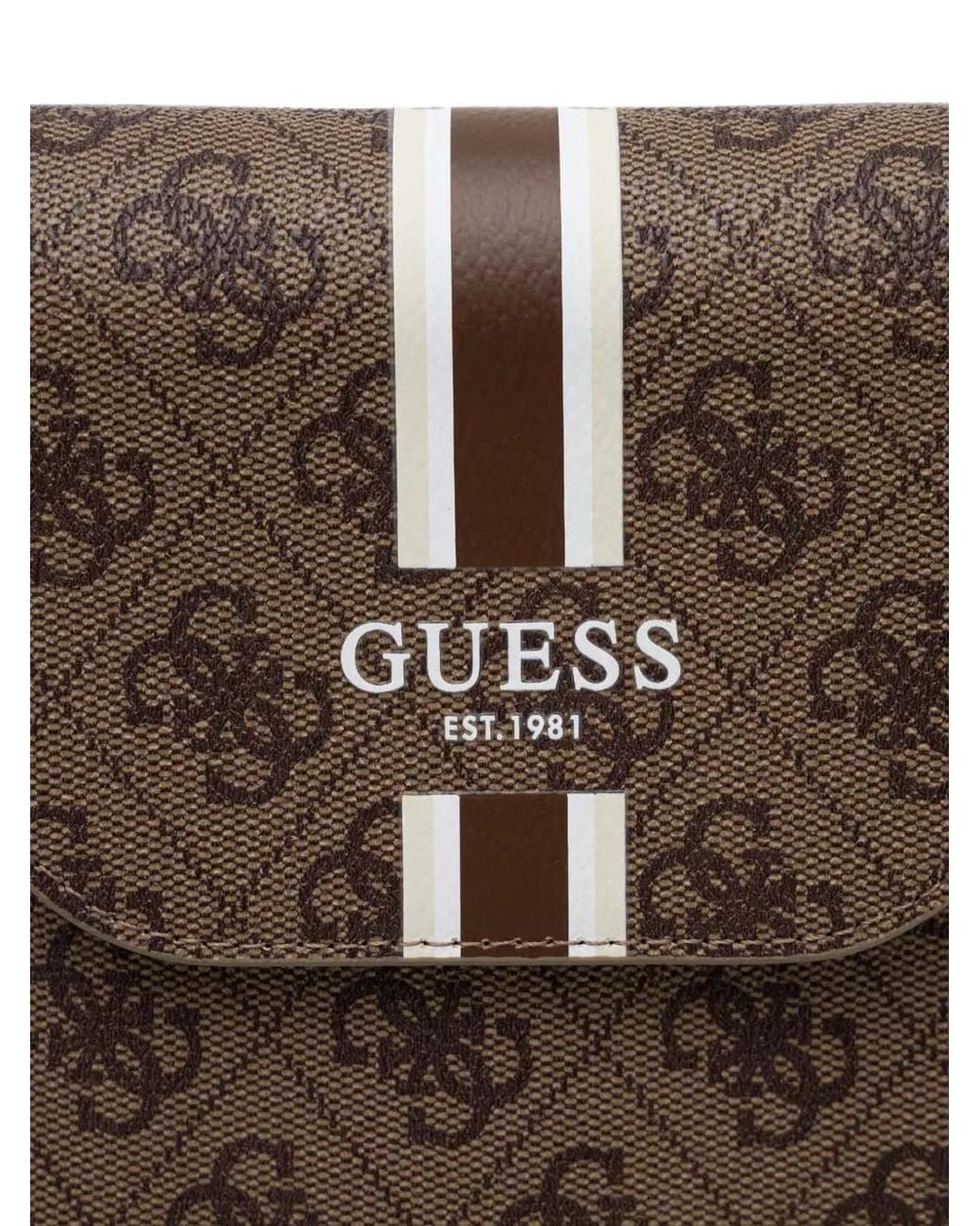 Guess Brown Logo-Print Crossbody Phone Bag
