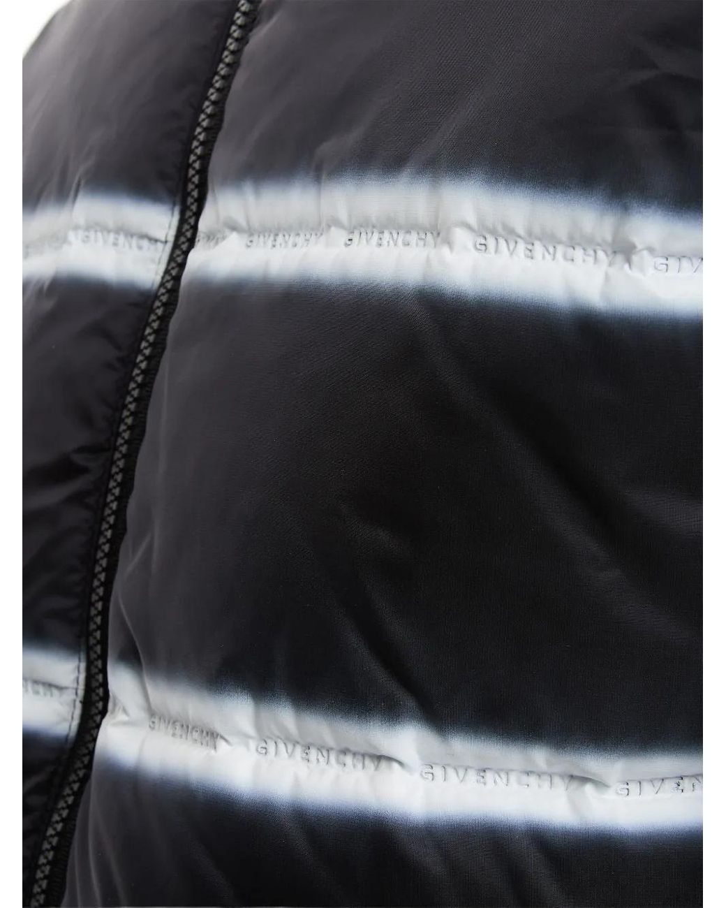 Givenchy Blue Hooded Stripe-Pattern Jacket for men