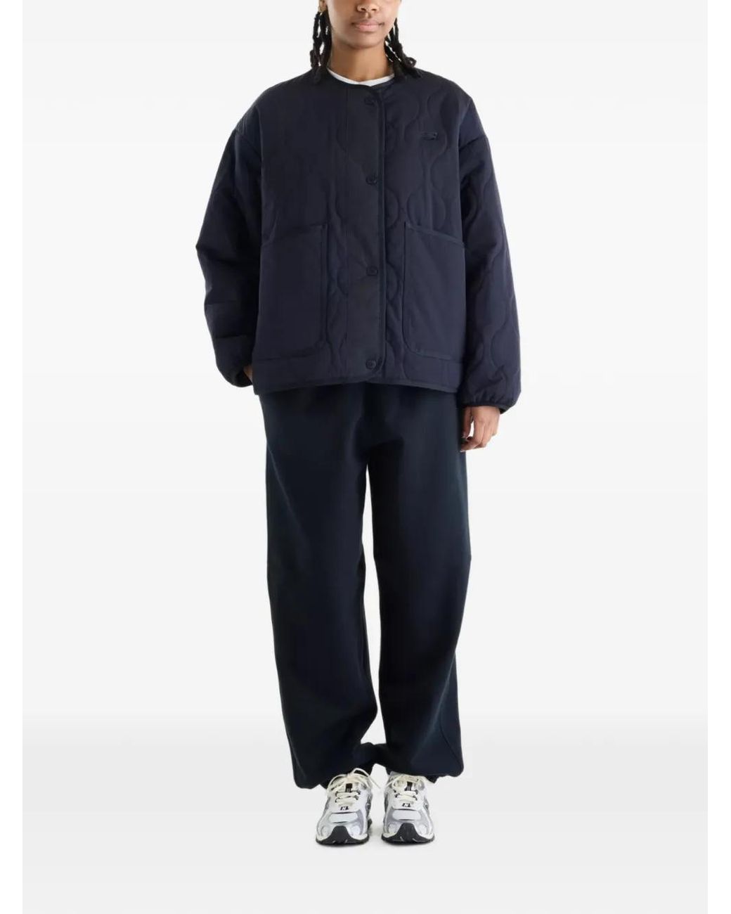 New Balance Blue Veste Bomber À Design Matelassé