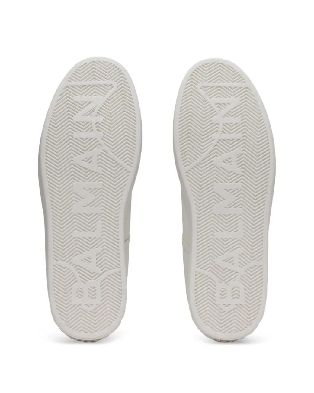 Balmain White B-Court Smooth Leather Sneakers for men