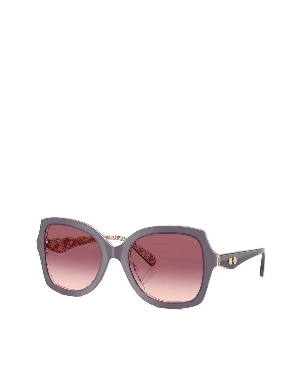 COACH Pink Tortoiseshell-Effect Butterfly-Frame Sunglasses