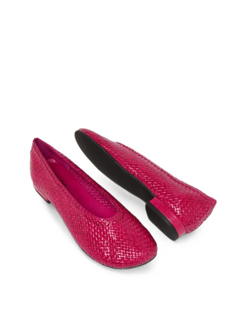 CAREL PARIS Pink Cassis Woven Leather Ballet Flats