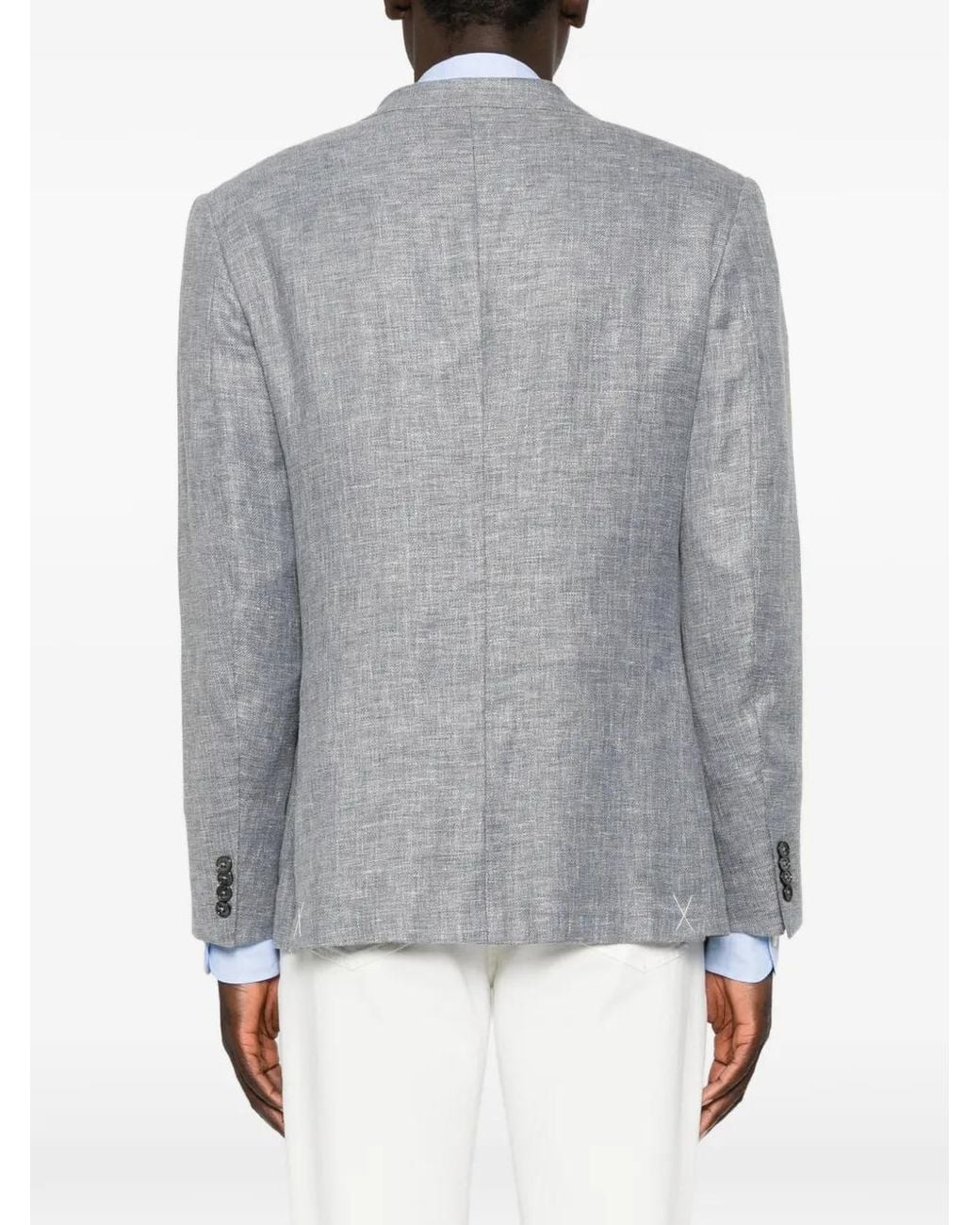 Zegna Gray Single-Breasted Notch-Lapel Jacket for men