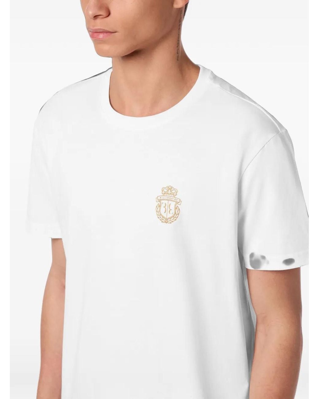 Billionaire White Crest Round-Neck T-Shirt for men
