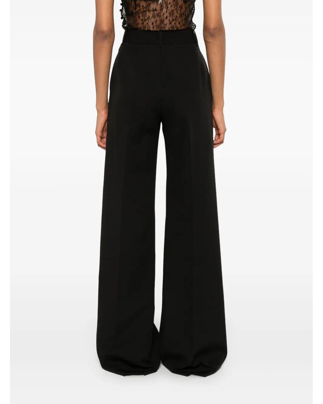 Ermanno Scervino Black Wide-Leg Tailored Trousers