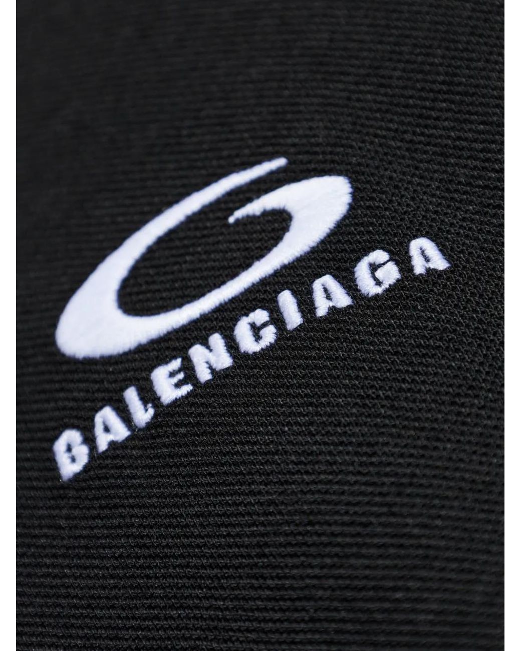 Balenciaga Black Polo Shirt With Embroidered Logo for men