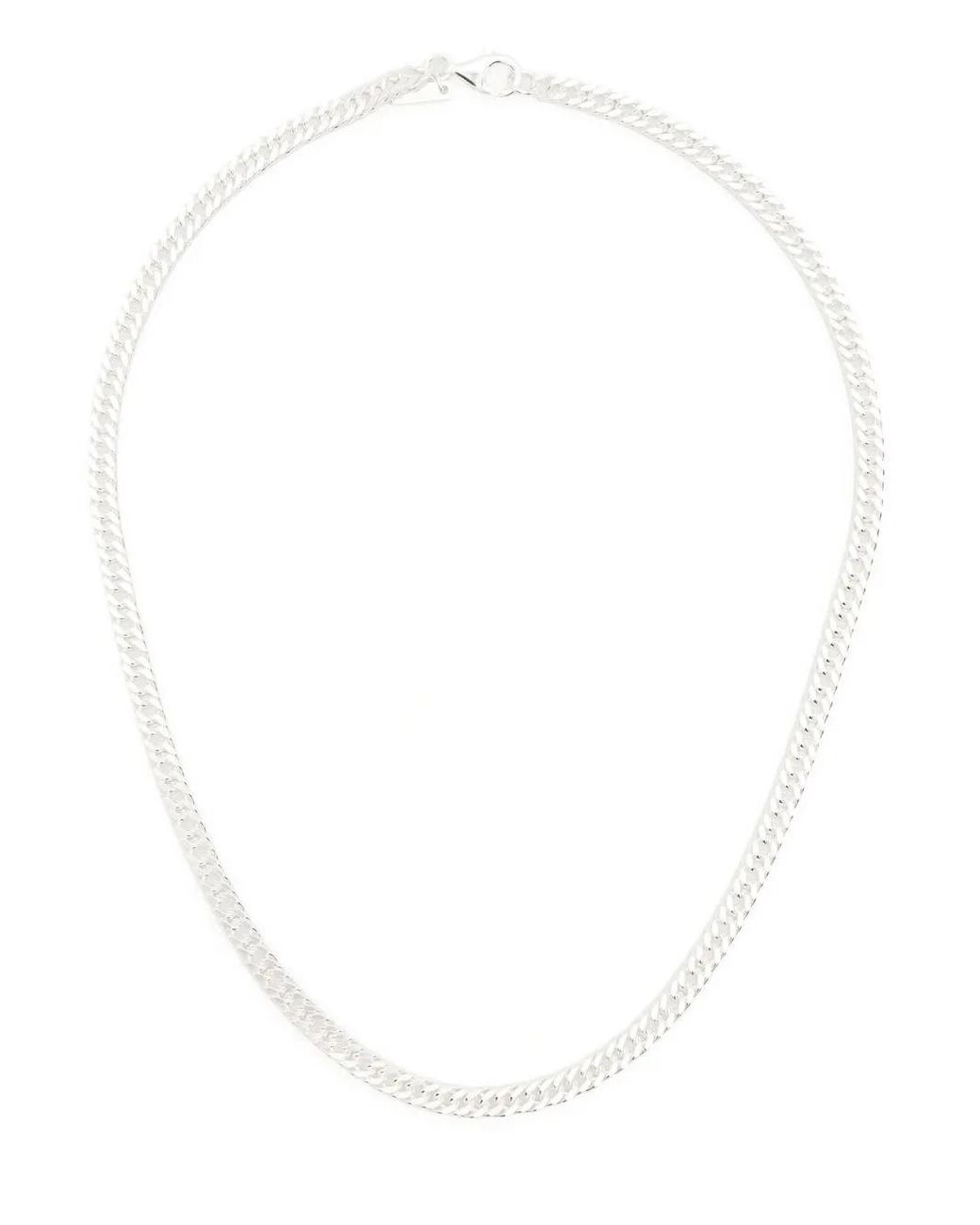 Hatton Labs White Mini Cuban Chain Necklace for men