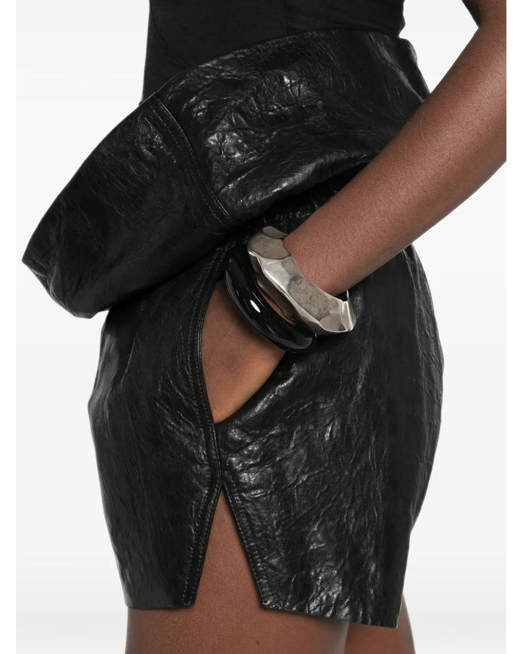 Rick Owens Black Tower Runway Crater Shorts