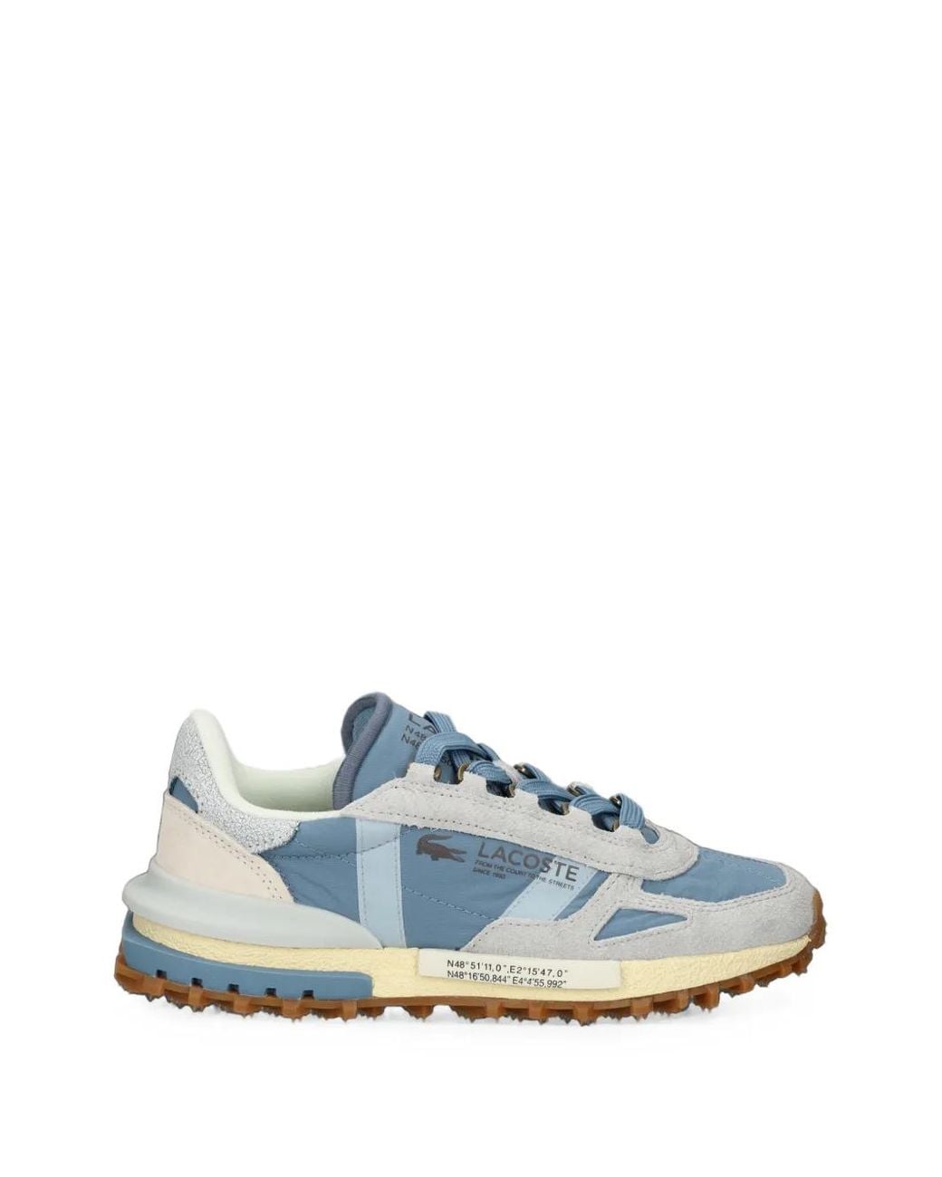 Lacoste Blue Baskets Elite Active À Logo Imprimé Et Empiècements