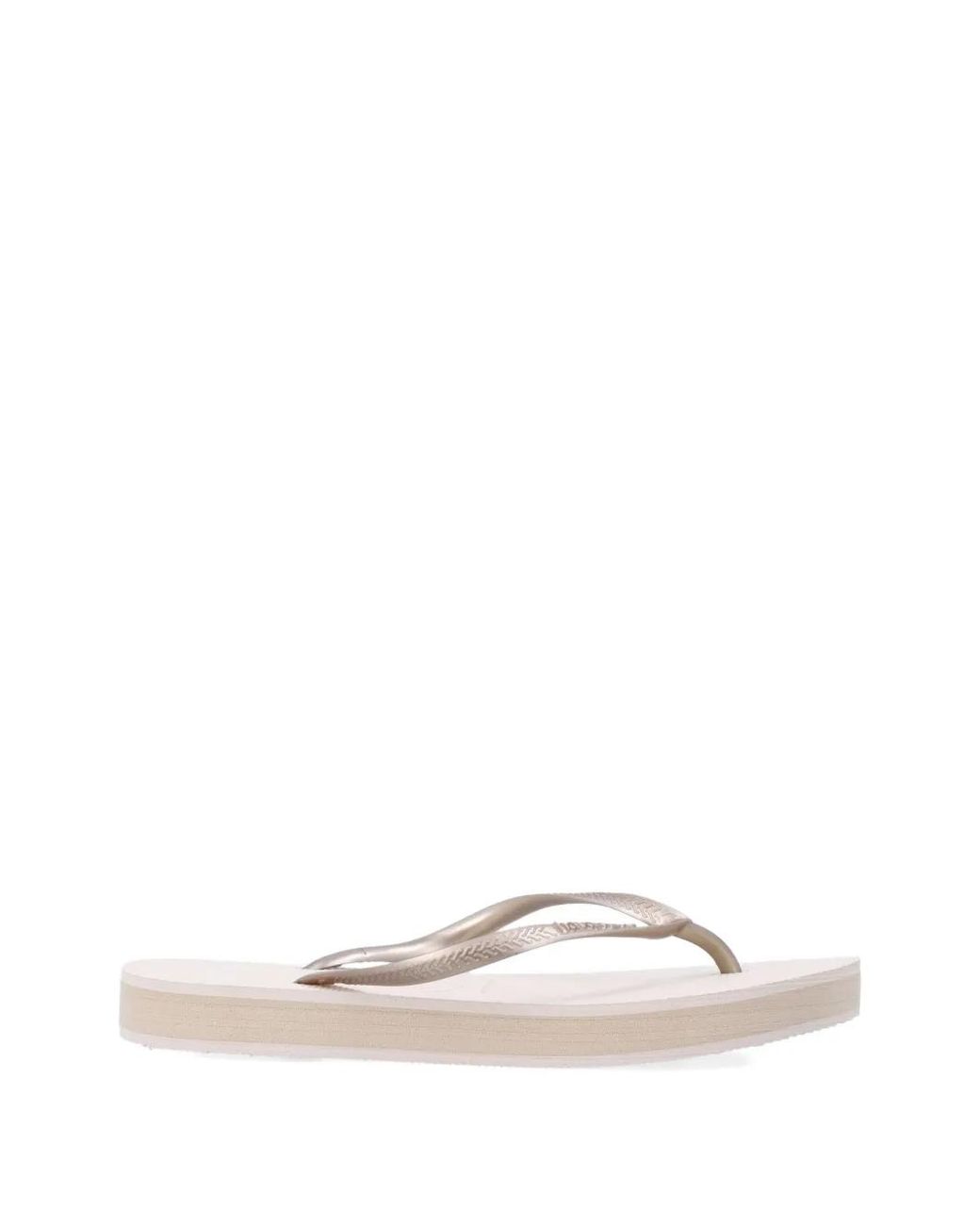 Havaianas White Slim Flatform Textured-Strap Flip-Flops