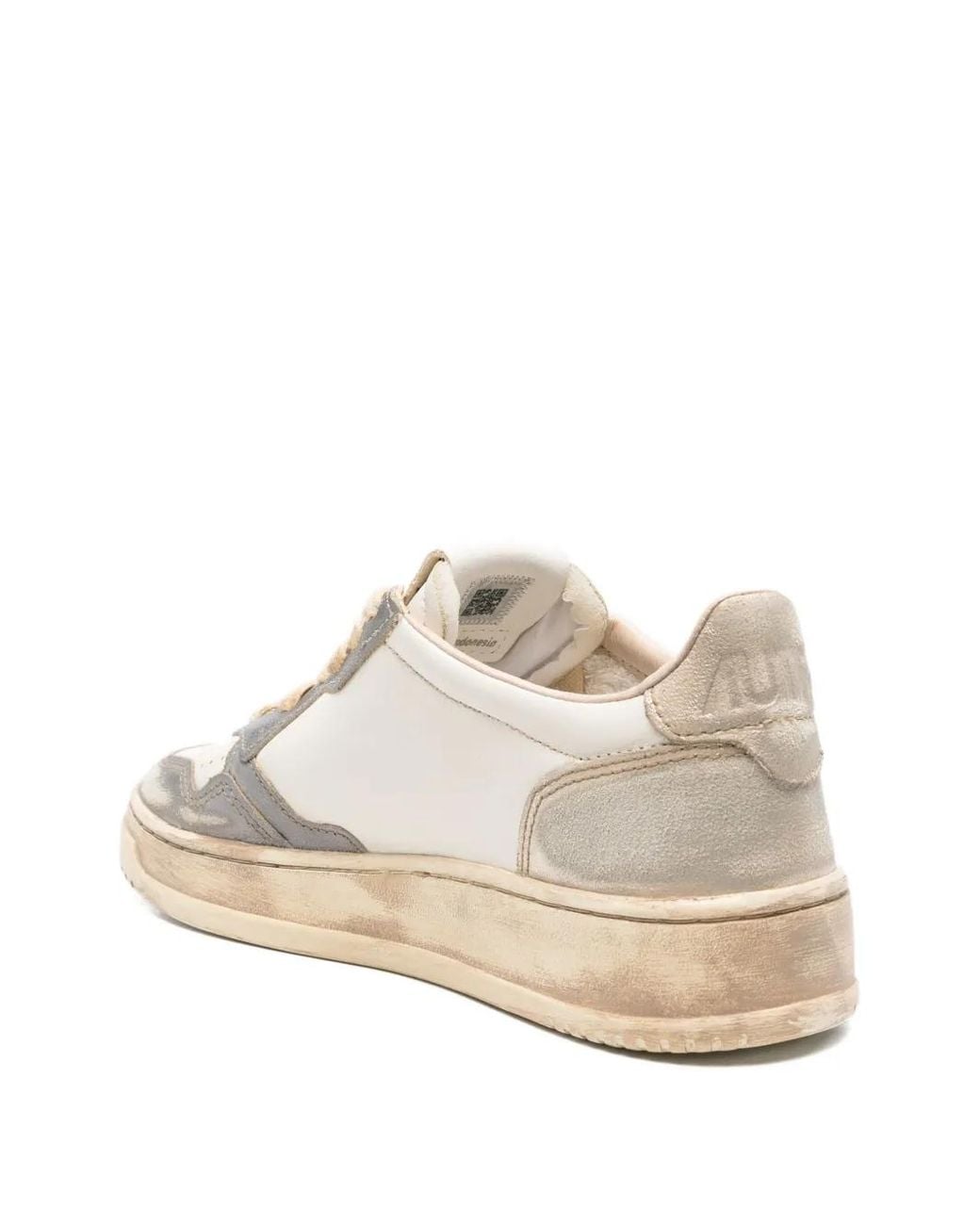 Autry White Low-Top Sneakers With Perforated Design