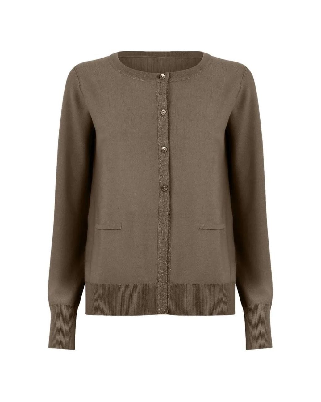 Wolford Brown Fine-Knit Merino Wool Cardigan