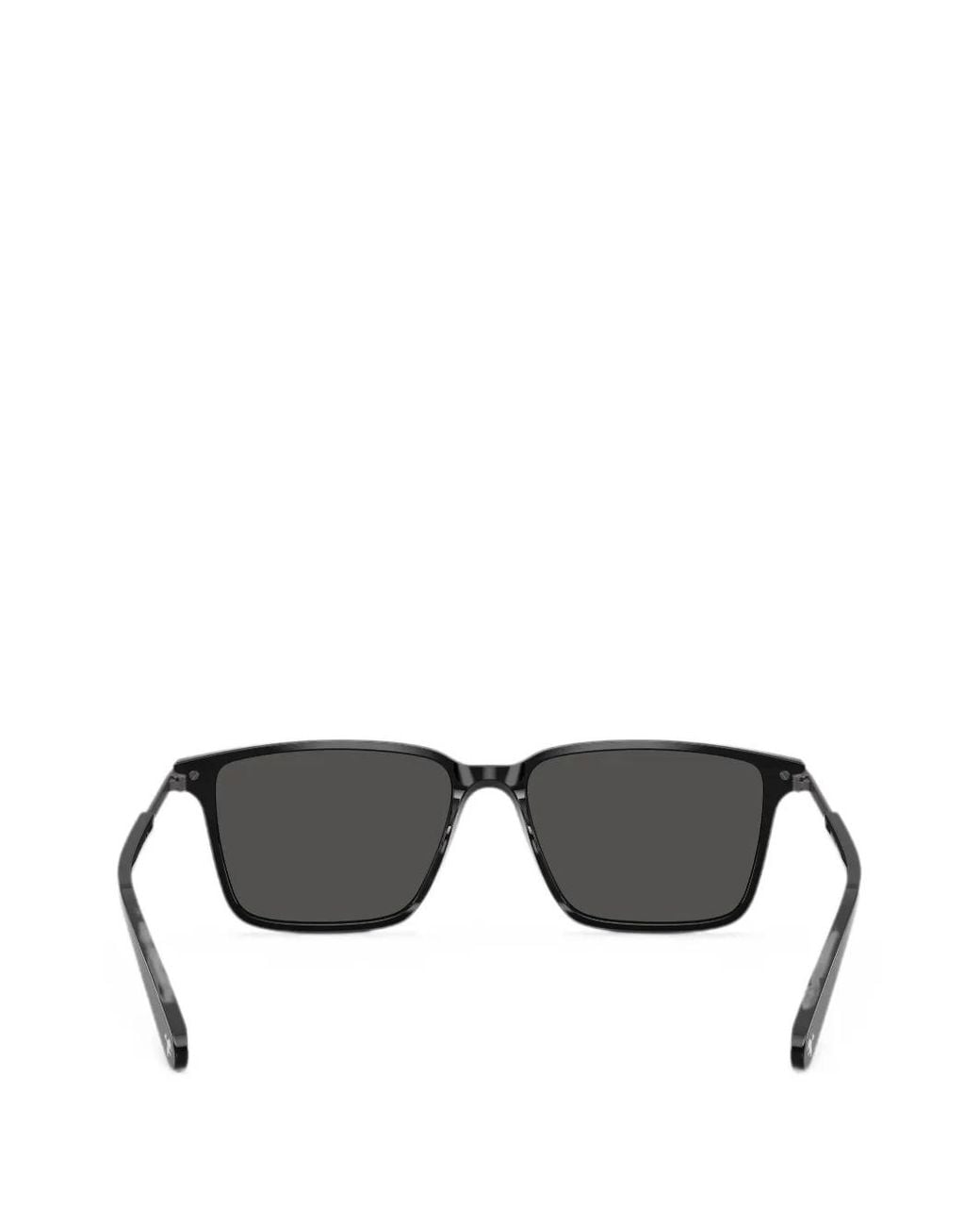 Brooks Brothers Gray Rectangle-Frame Sunglasses for men