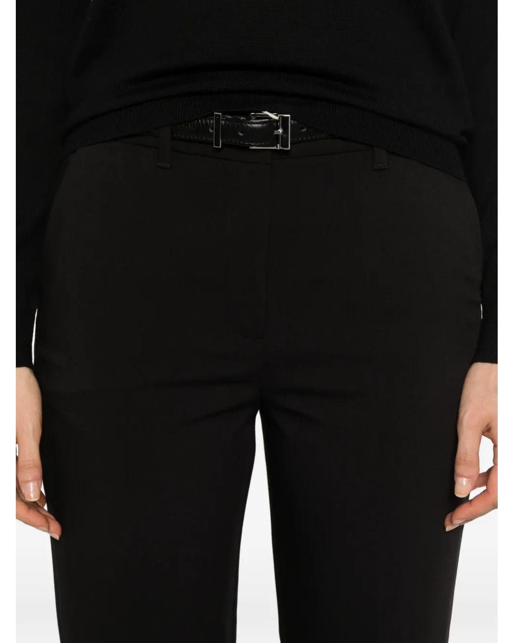 Gant Black Slim-Fit Cropped Trousers