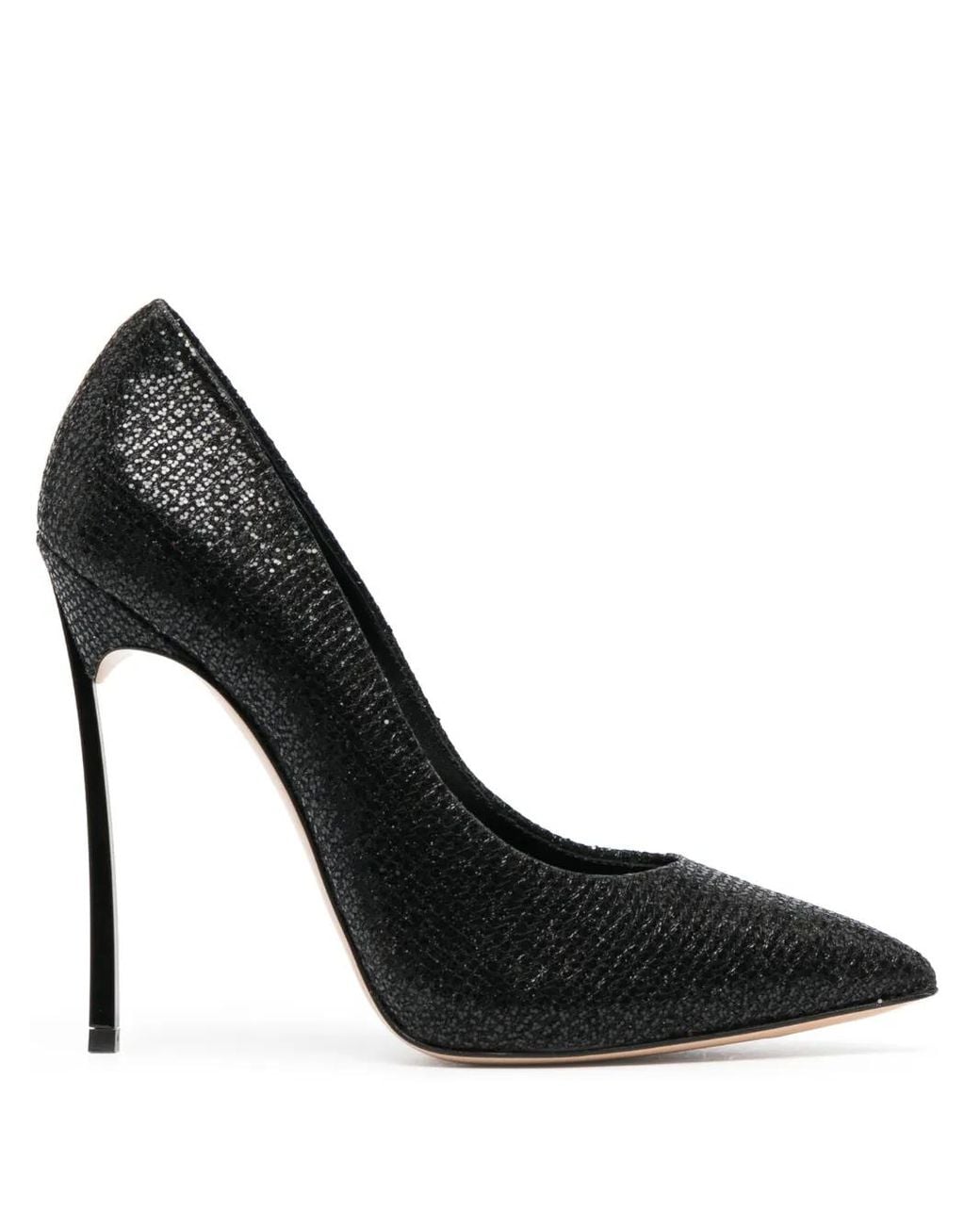 Casadei Black Blade 120Mm Sequin-Embellished Pumps