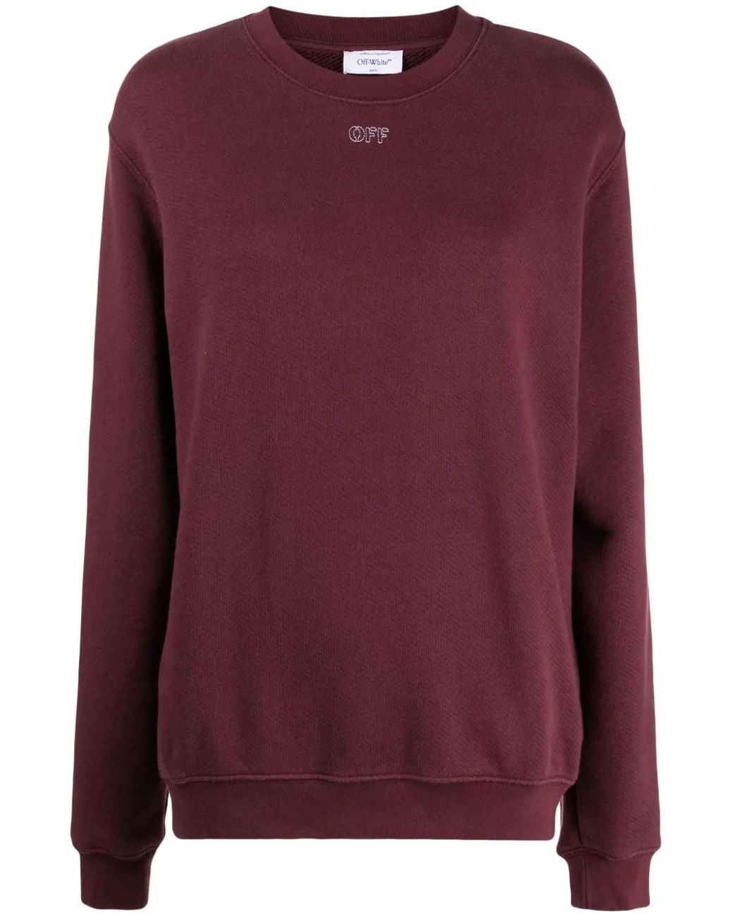 Off-White c/o Virgil Abloh Purple Arrows Embroidered Cotton Hoodie