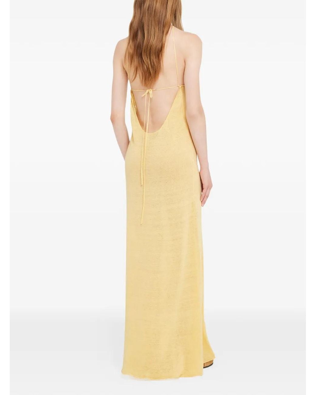 Alanui Metallic Halterneck Sleeveless Maxi Dress