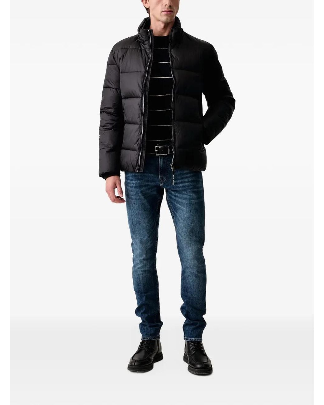 Guess Black Metallized Puffer Jacket for men