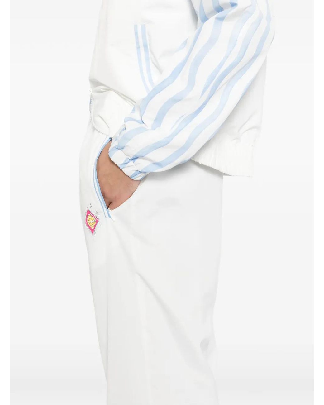 Casablanca White Taffeta Pants for men