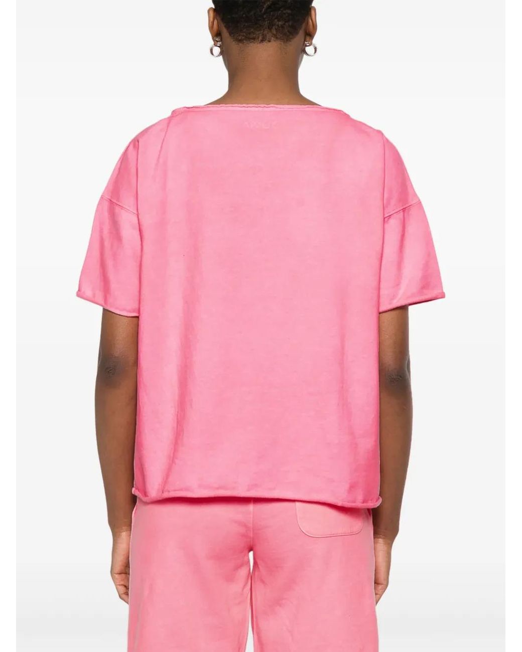 Juvia Pink Cotton-Blend T-Shirt