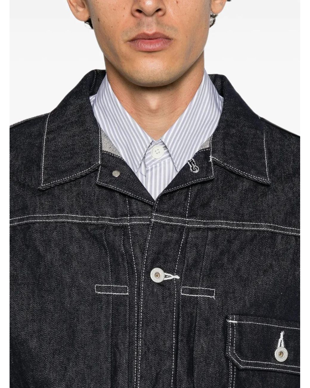 Comme des Garçons Black Veste En Jean À Coutures Contrastantes for men