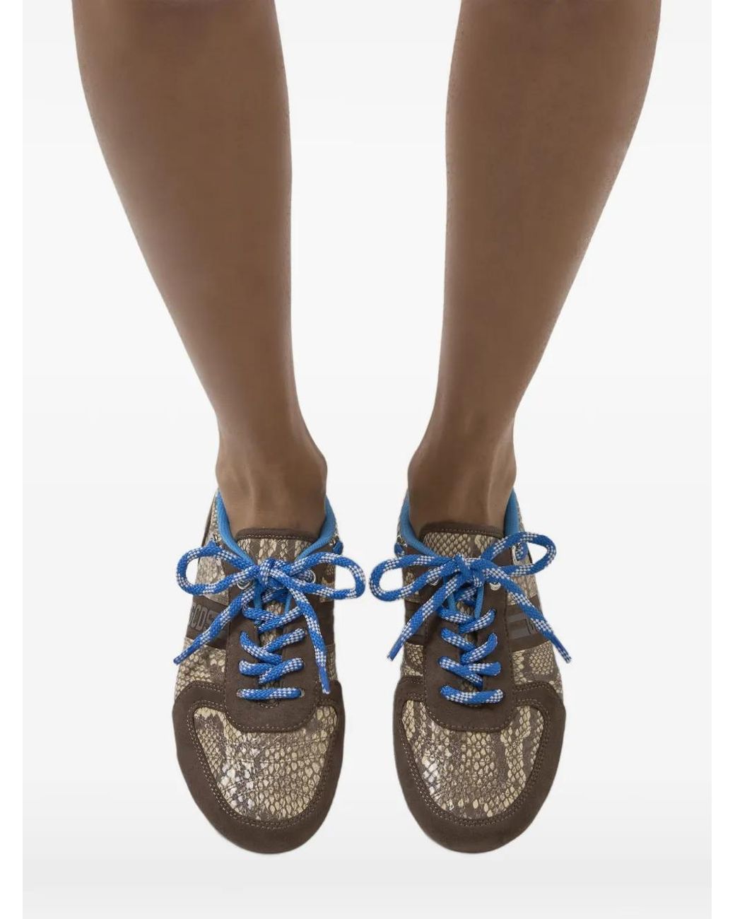 Gcds Brown Snakeskin-Print Sneakers