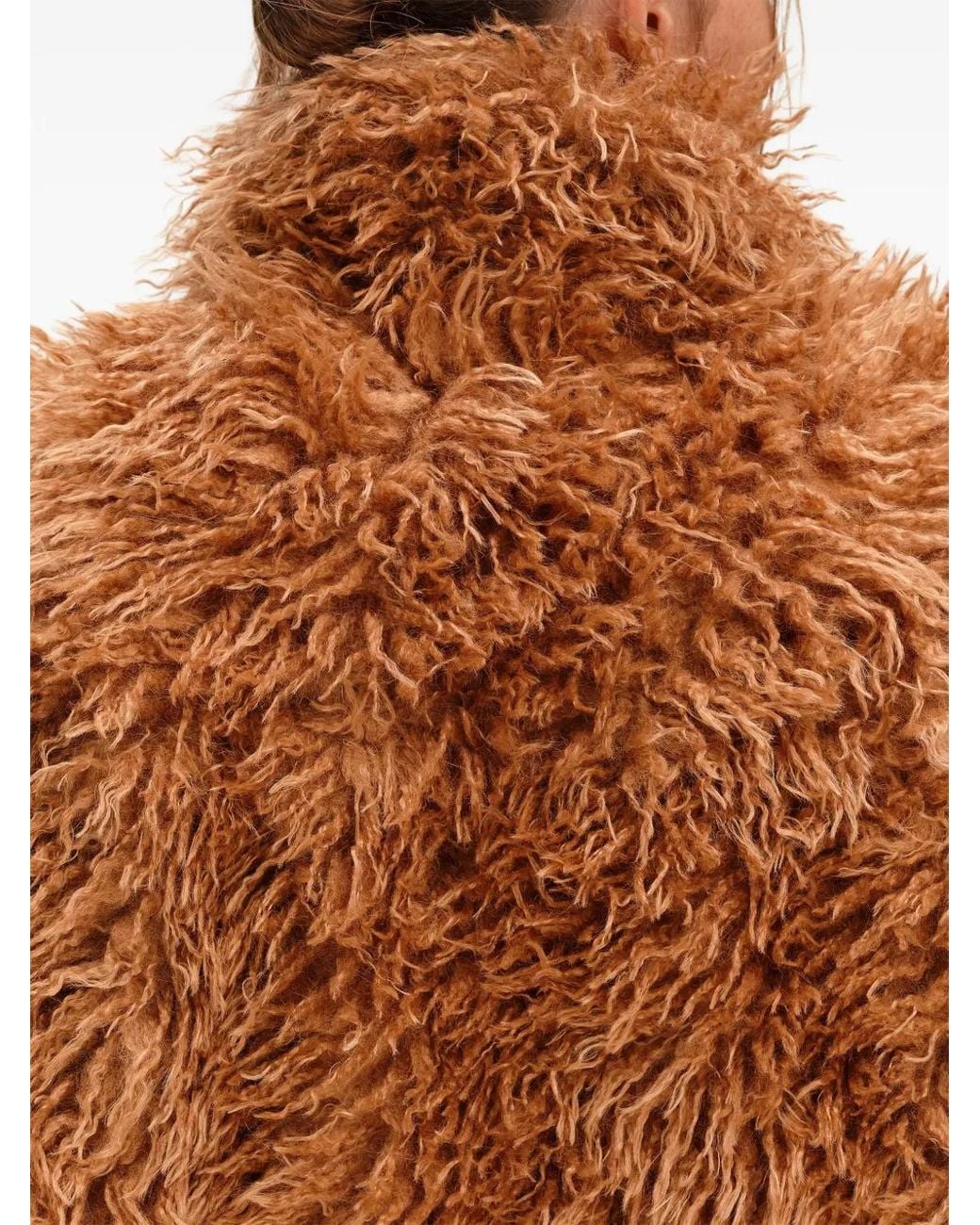 Bimba Y Lola Brown Oversized Toffee Fur Vest